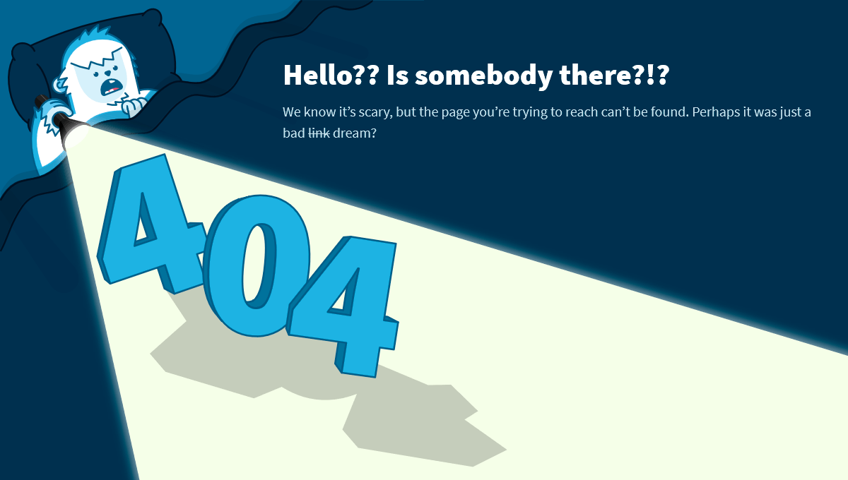 404 page not found error message