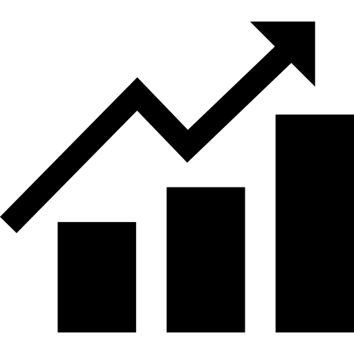 stock graph with up arrow